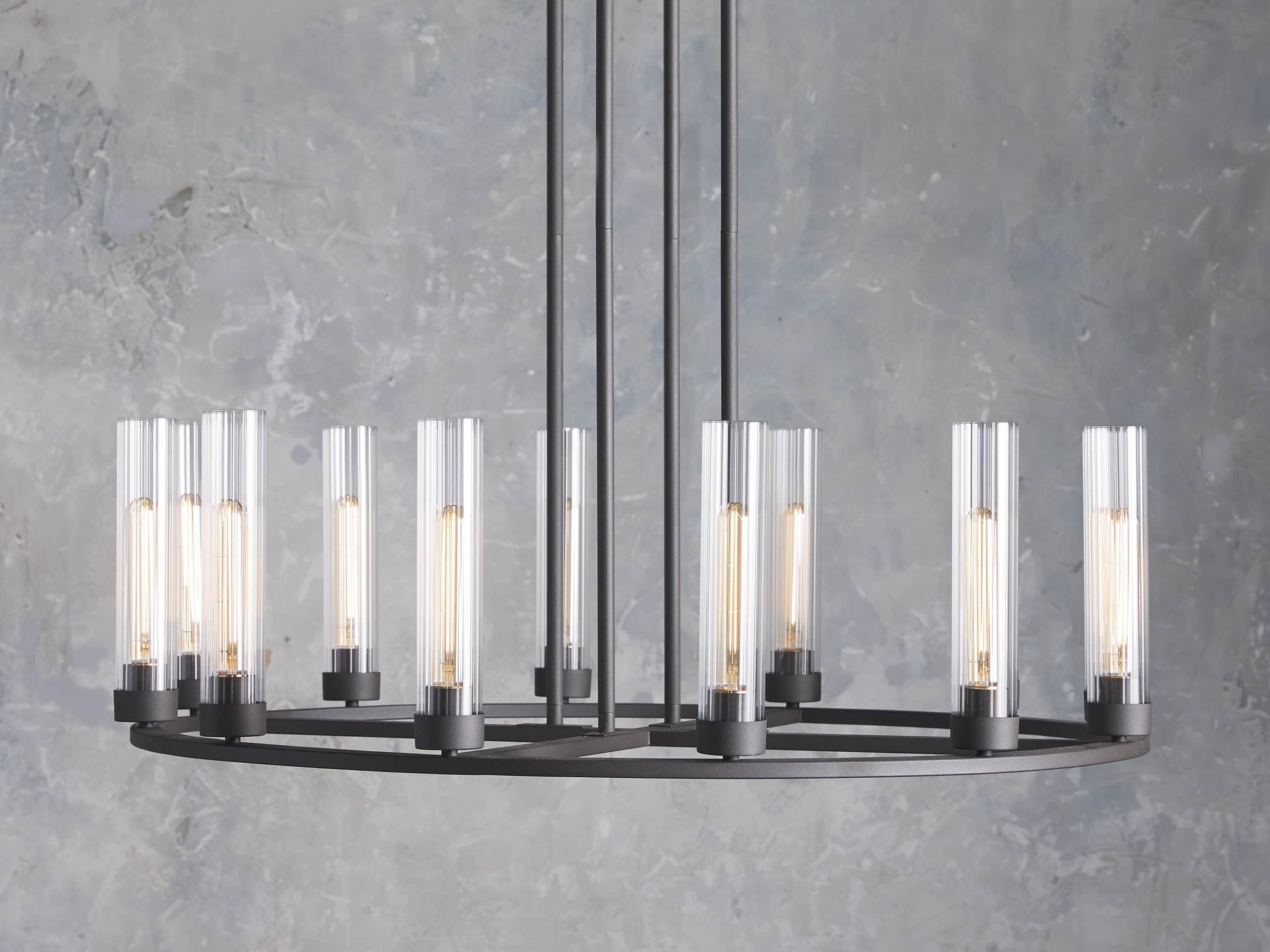Andreas Fluted Glass Ring Chandelier