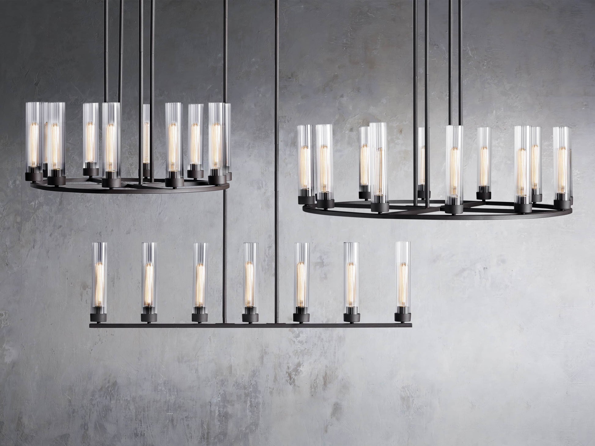 Andreas Fluted Glass Ring Chandelier