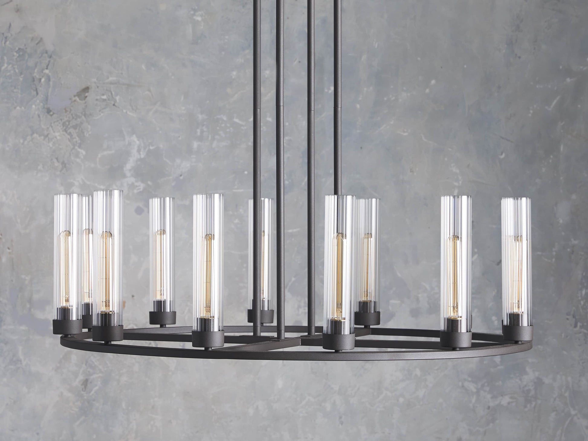 Andreas Fluted Glass Ring Chandelier