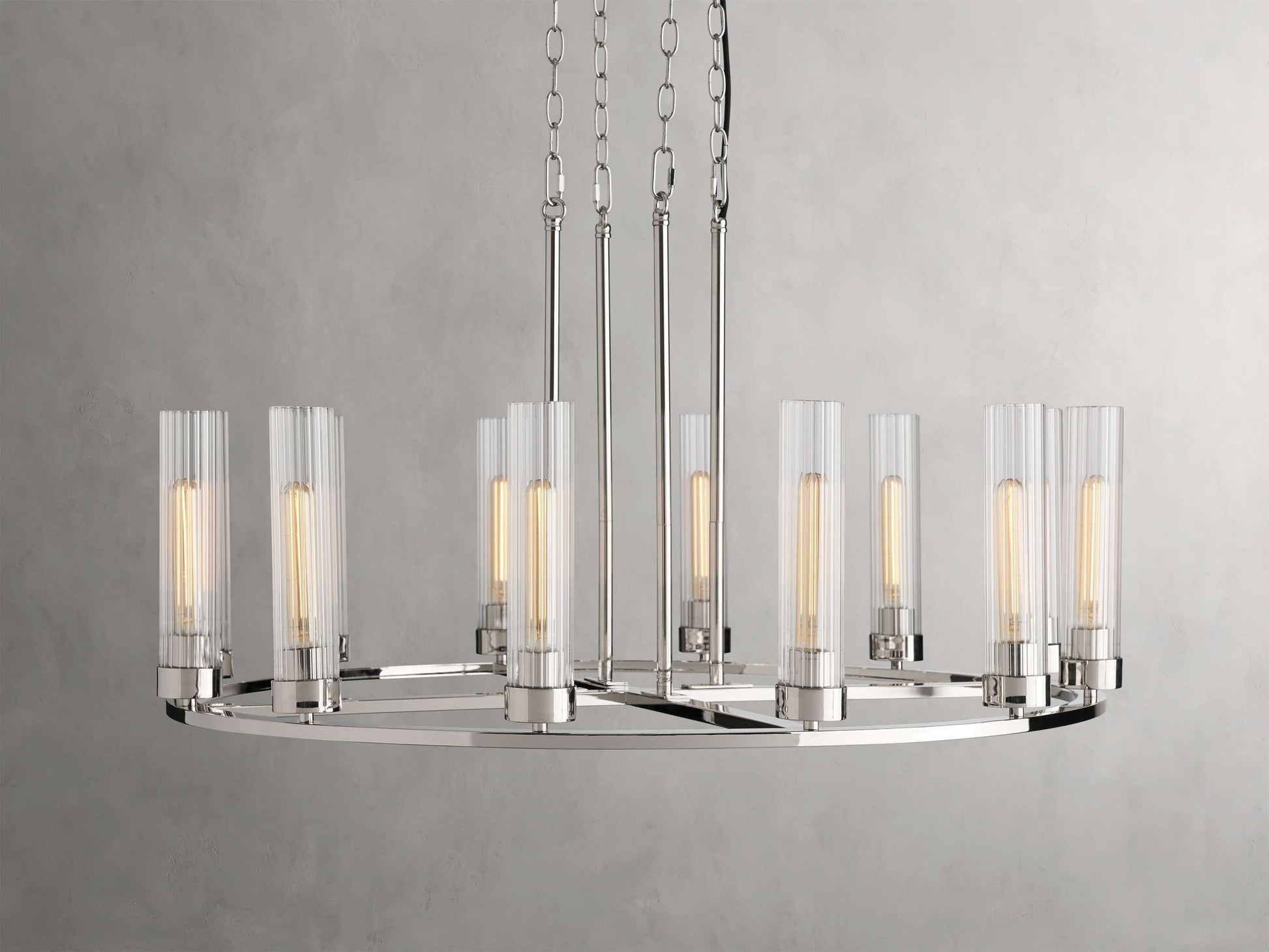 Andreas Fluted Glass Ring Chandelier