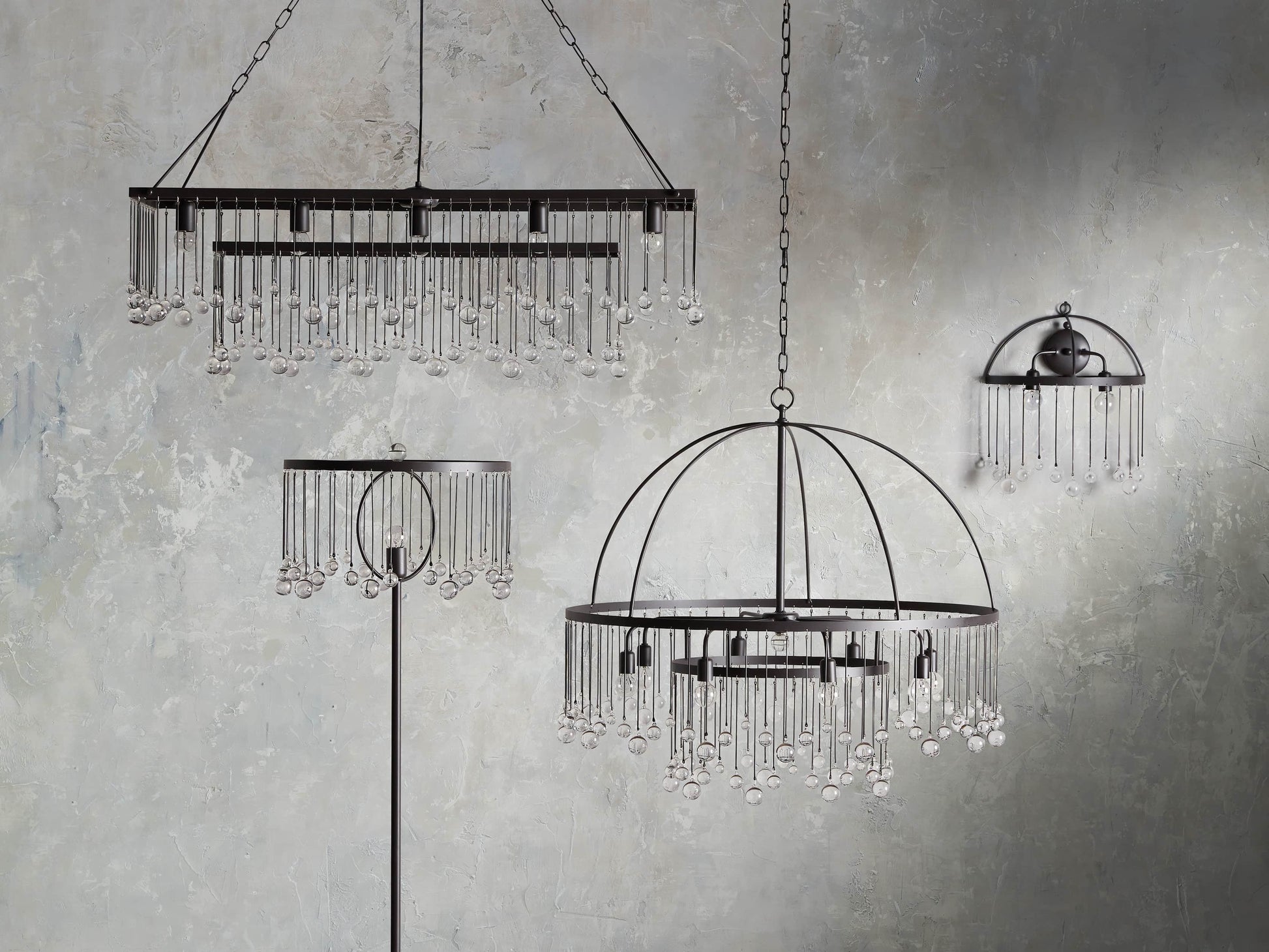 Aubrey Crystal Cage Linear Chandelier