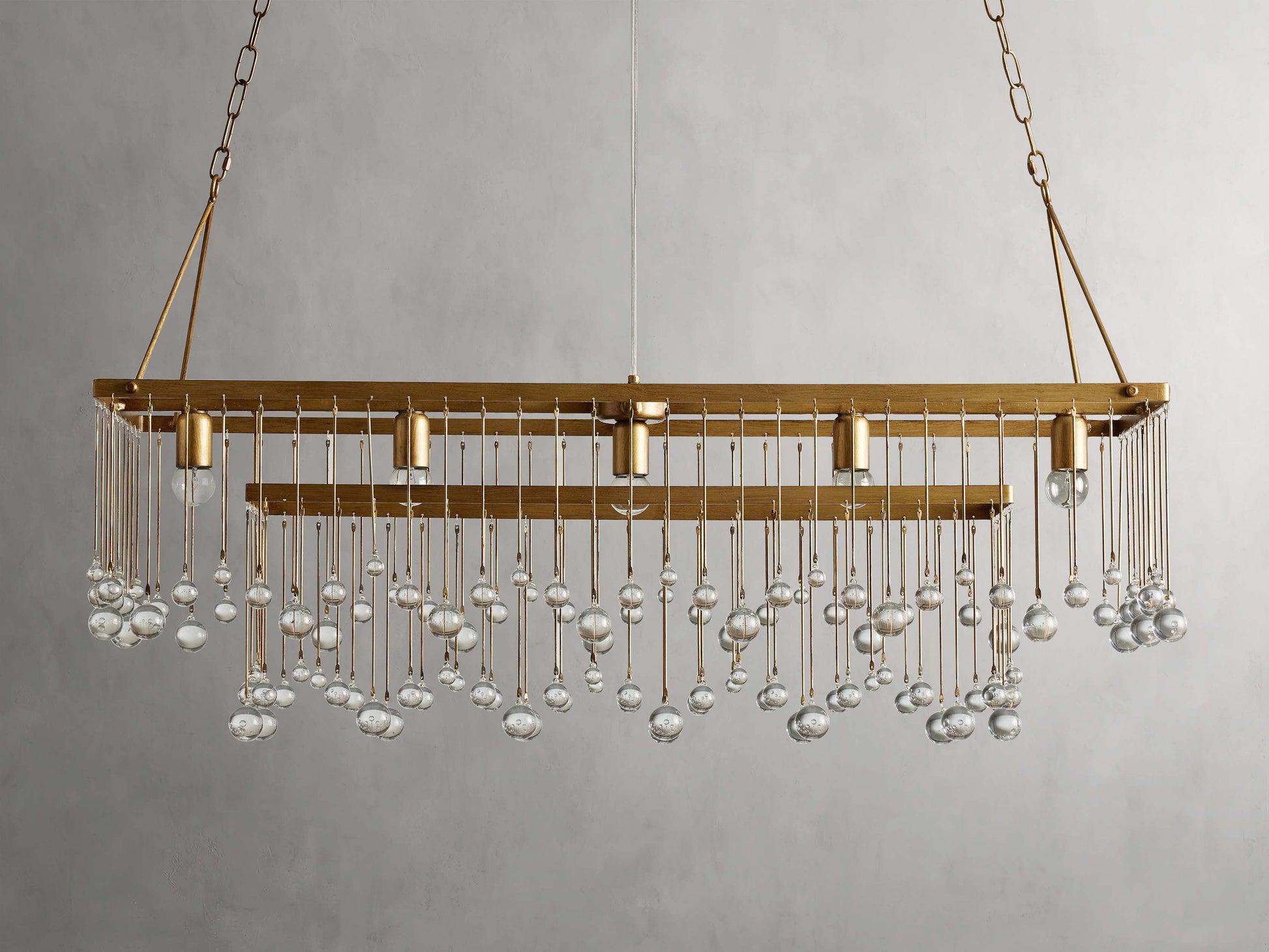 Aubrey Crystal Cage Linear Chandelier