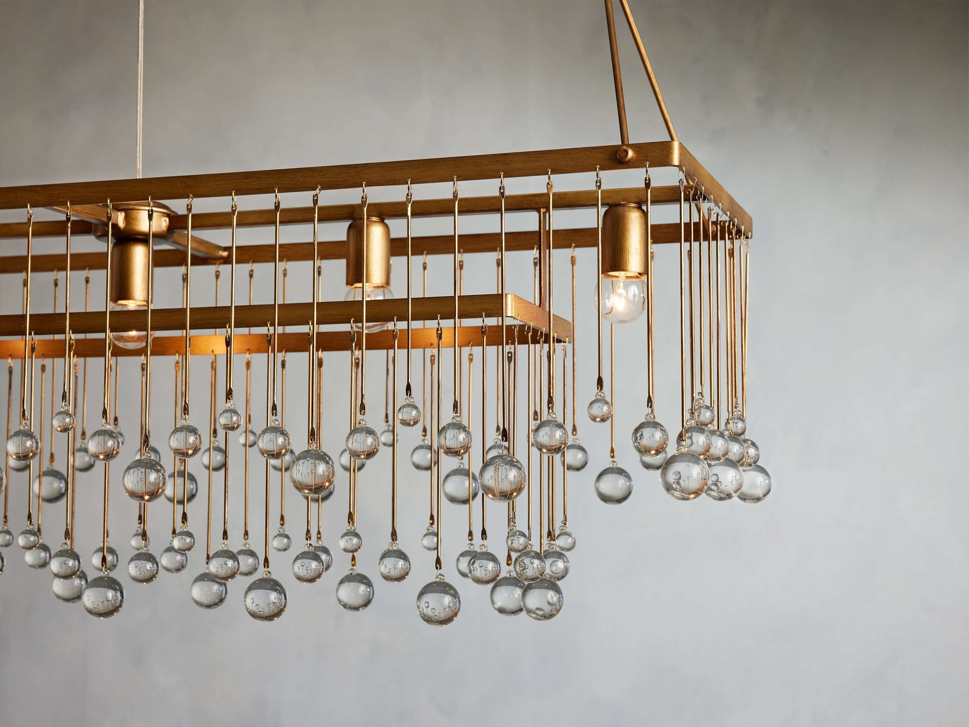 Aubrey Crystal Cage Linear Chandelier
