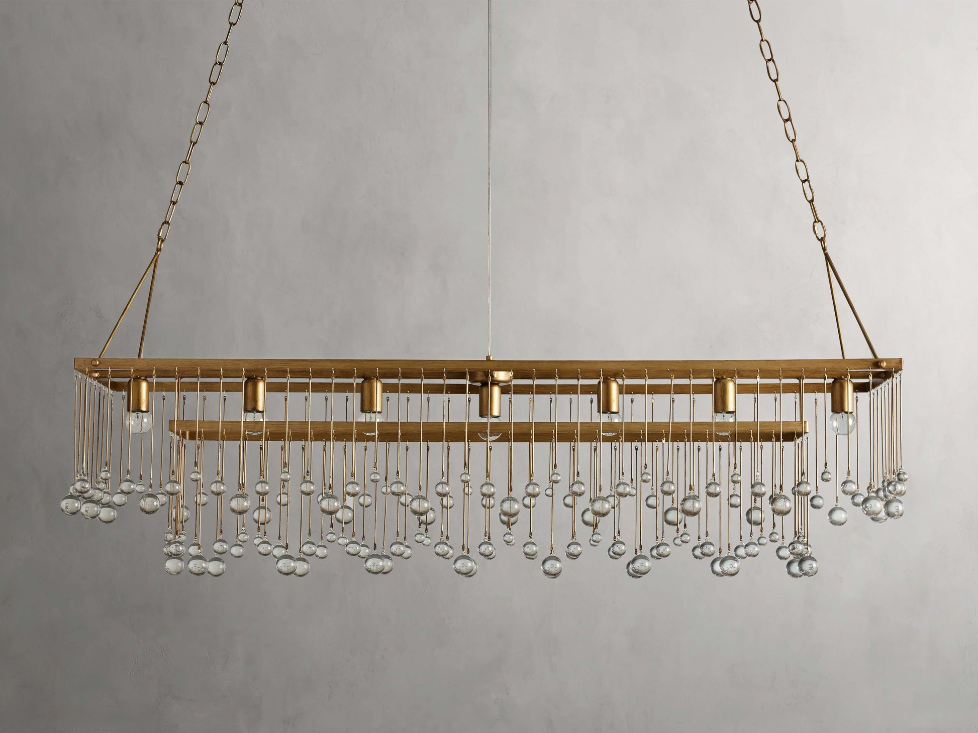 Aubrey Crystal Cage Linear Chandelier
