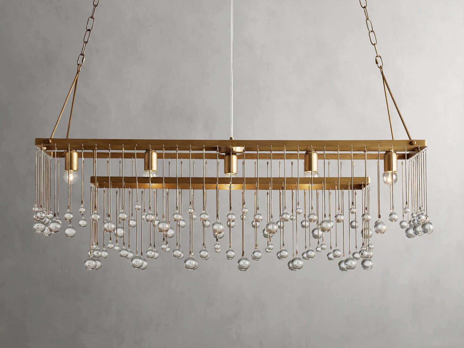 Aubrey Crystal Cage Linear Chandelier