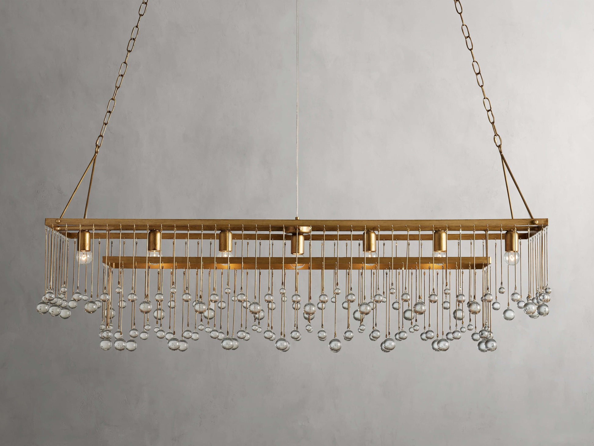 Aubrey Crystal Cage Linear Chandelier