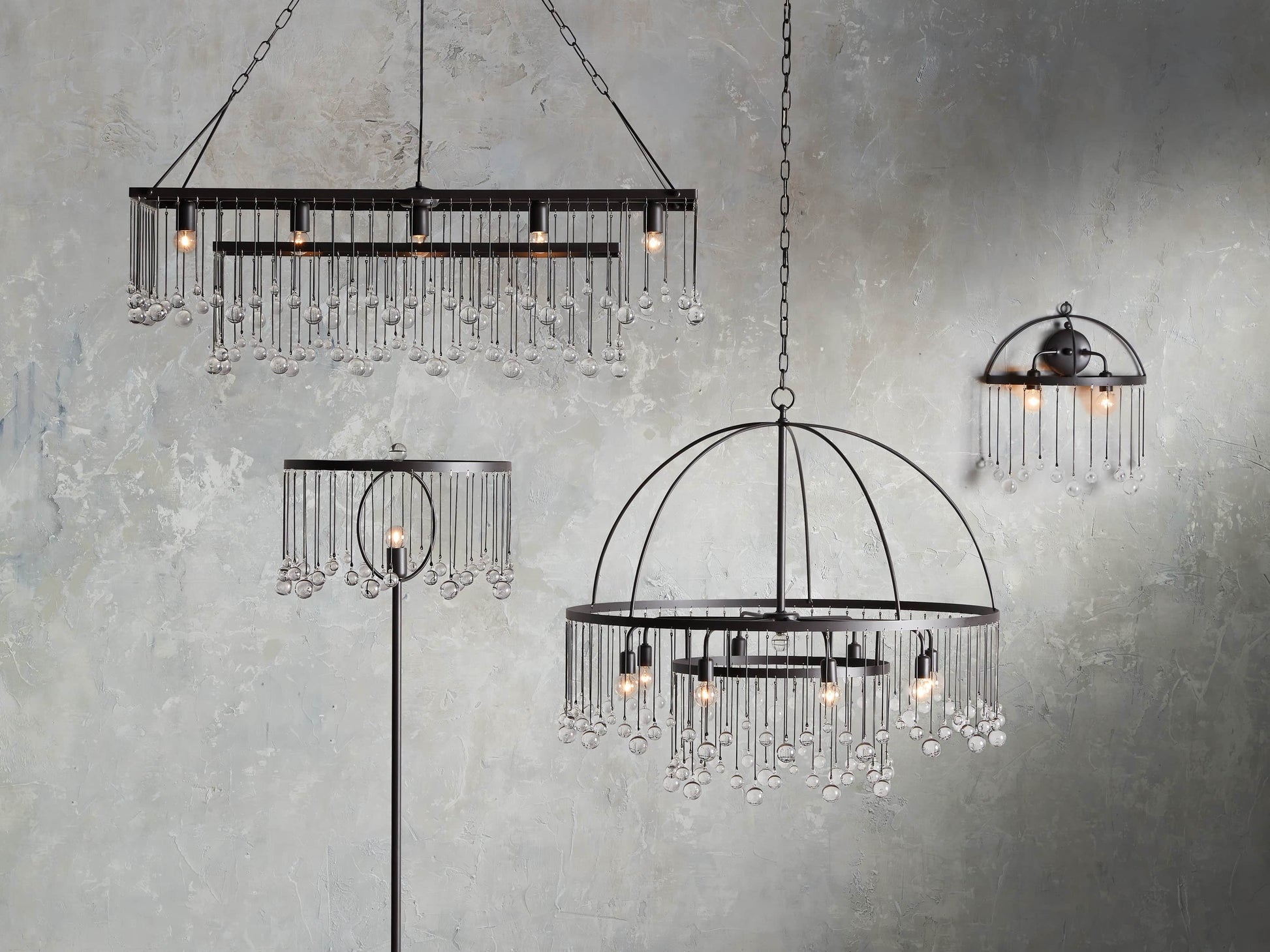 Aubrey Crystal Cage Linear Chandelier