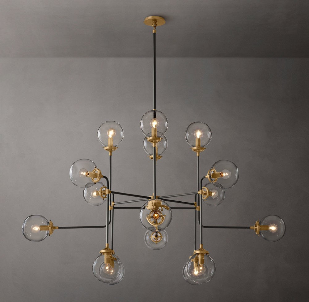 Bistro Globe Clear Glass Chandelier