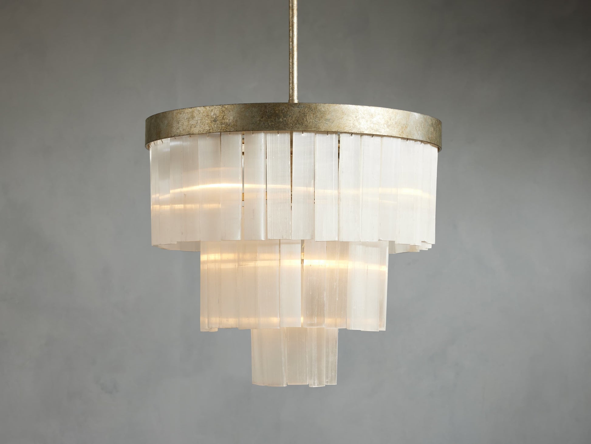 Cameron Selenite Crystal Round Chandelier