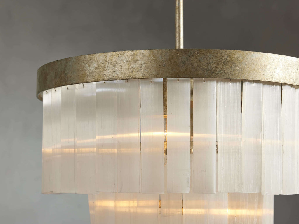 Cameron Selenite Crystal Round Chandelier