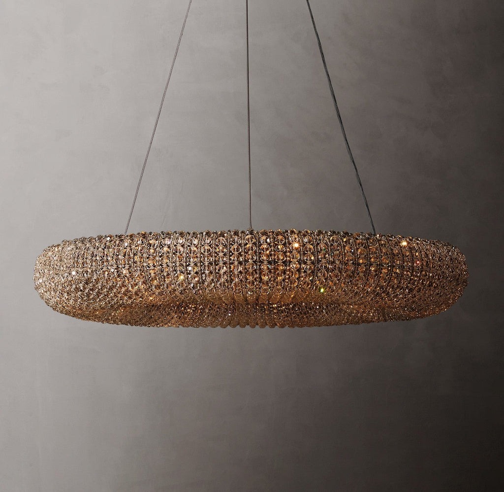 Crystal Halo Smoke Round LED Chandelier