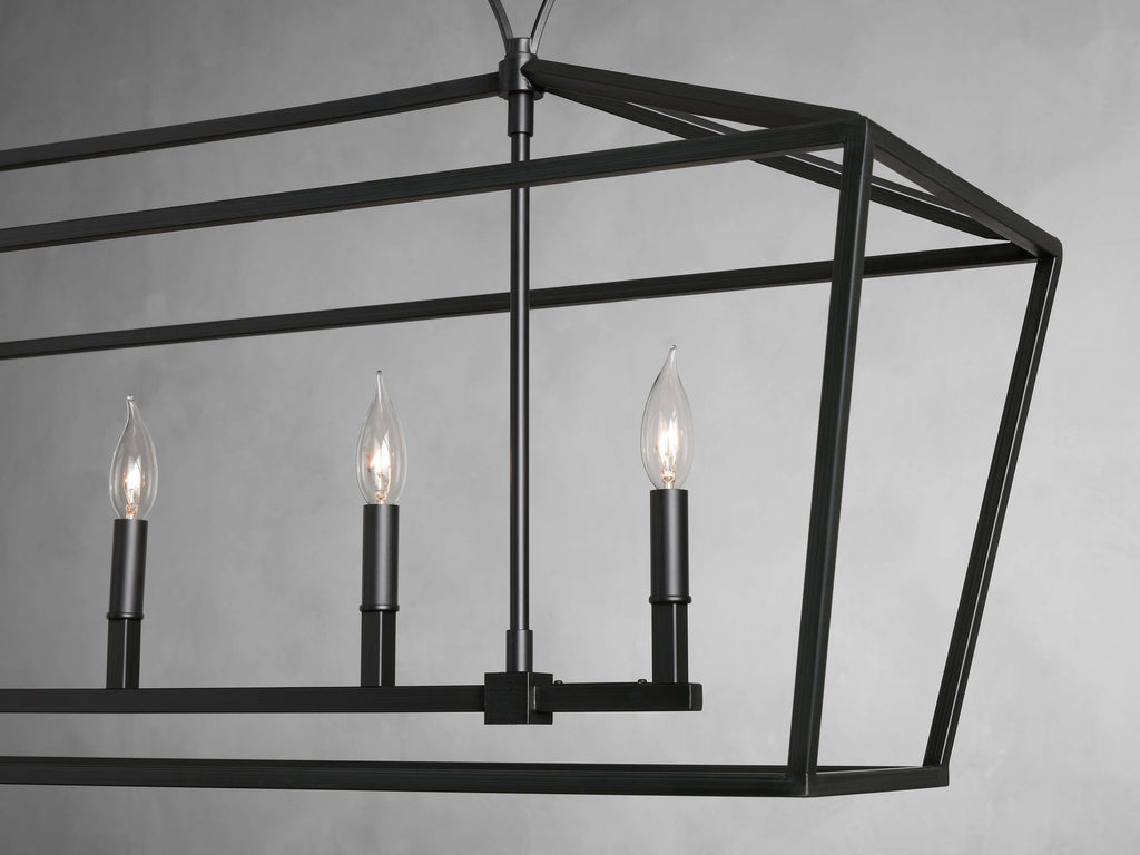 Garnet Geometric Iron Linear Chandelier