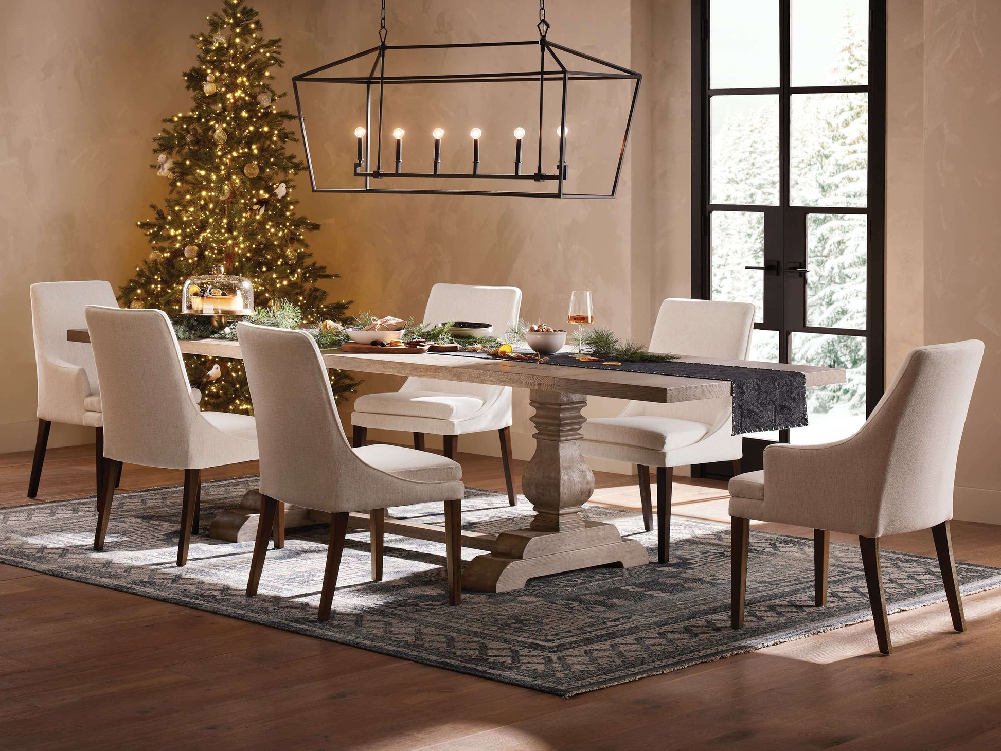 Garnet Geometric Iron Linear Chandelier