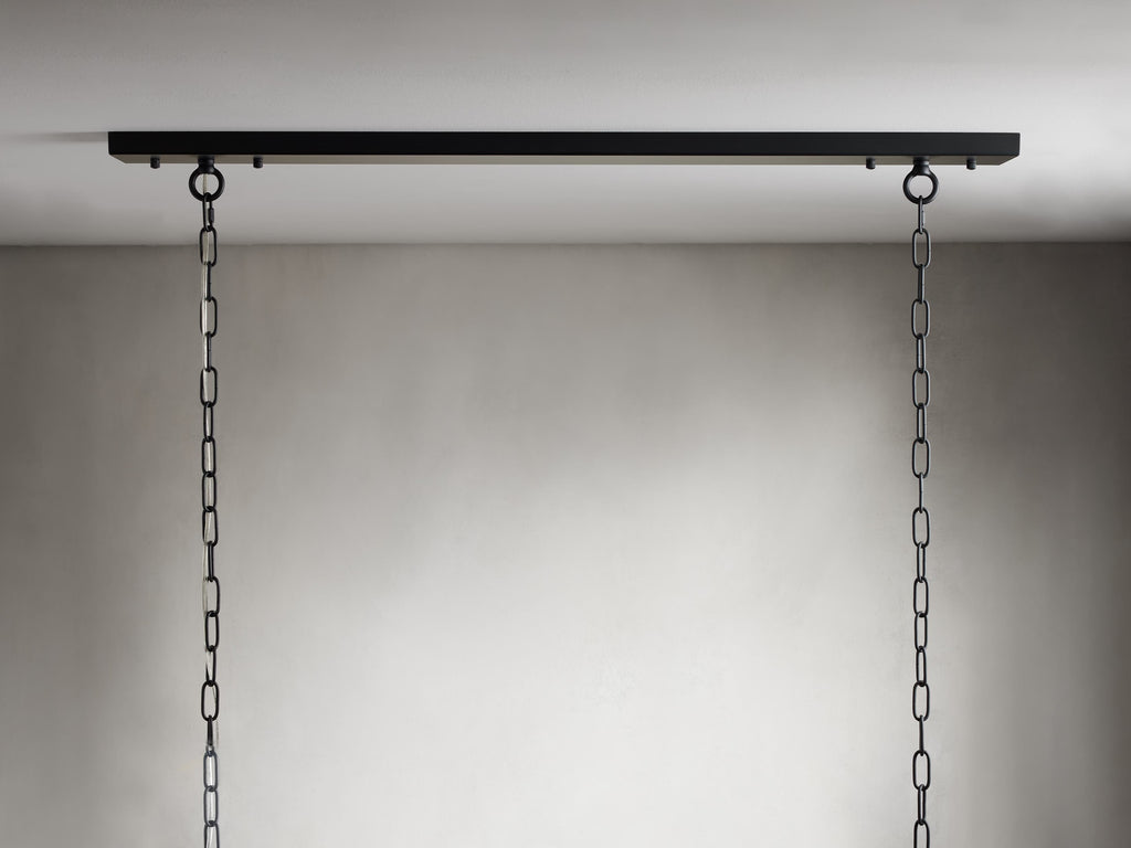 Garnet Geometric Iron Linear Chandelier