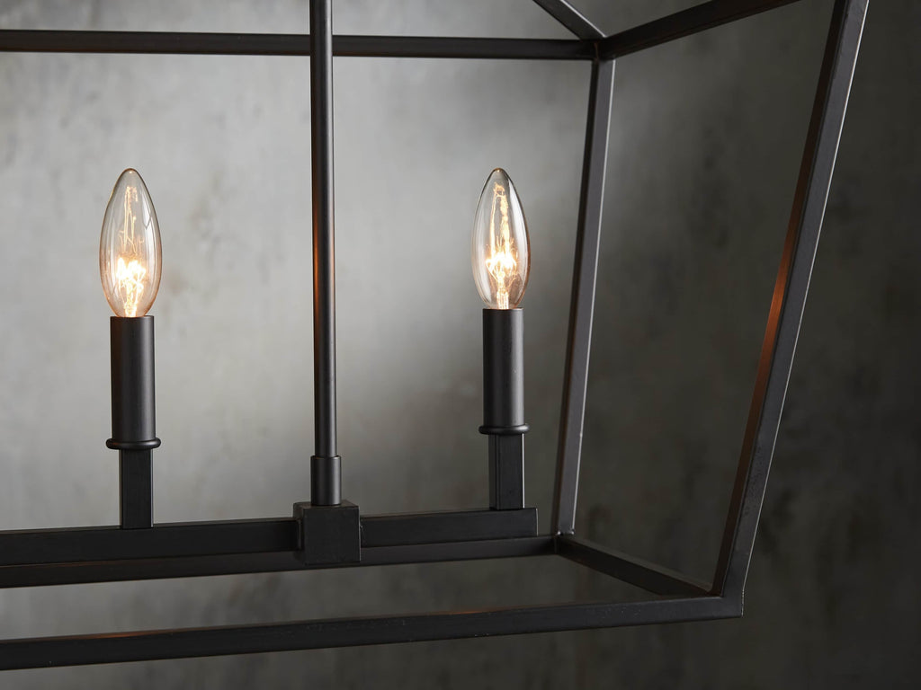 Garnet Geometric Iron Linear Chandelier
