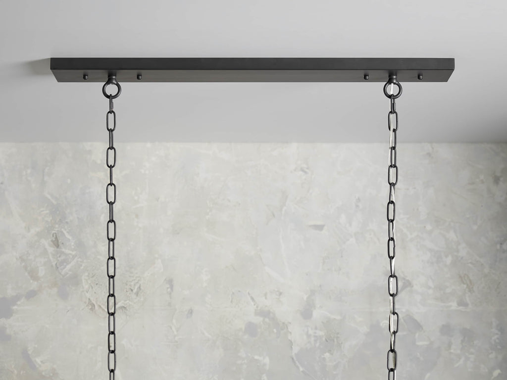 Garnet Geometric Iron Linear Chandelier