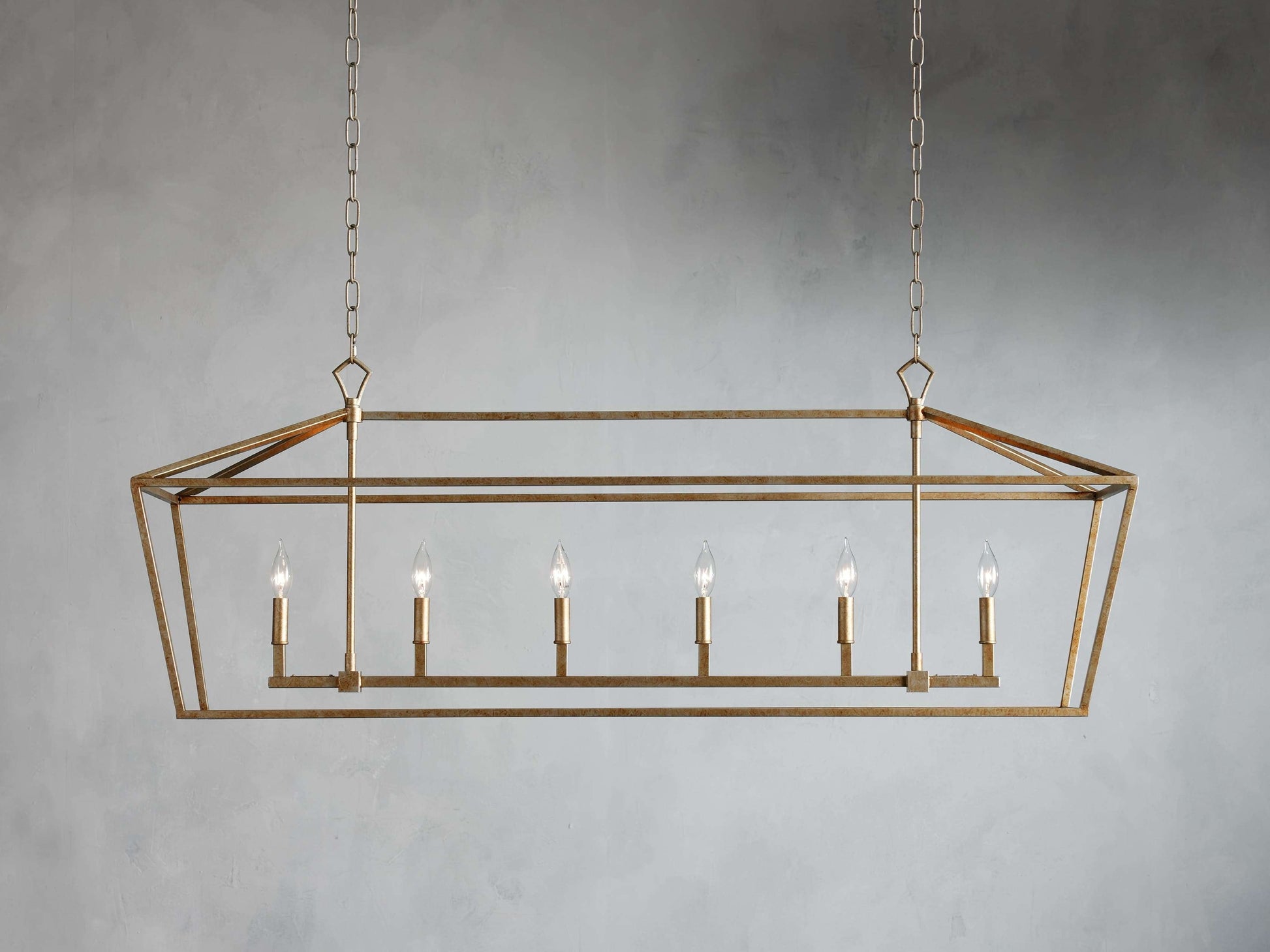Garnet Geometric Iron Linear Chandelier