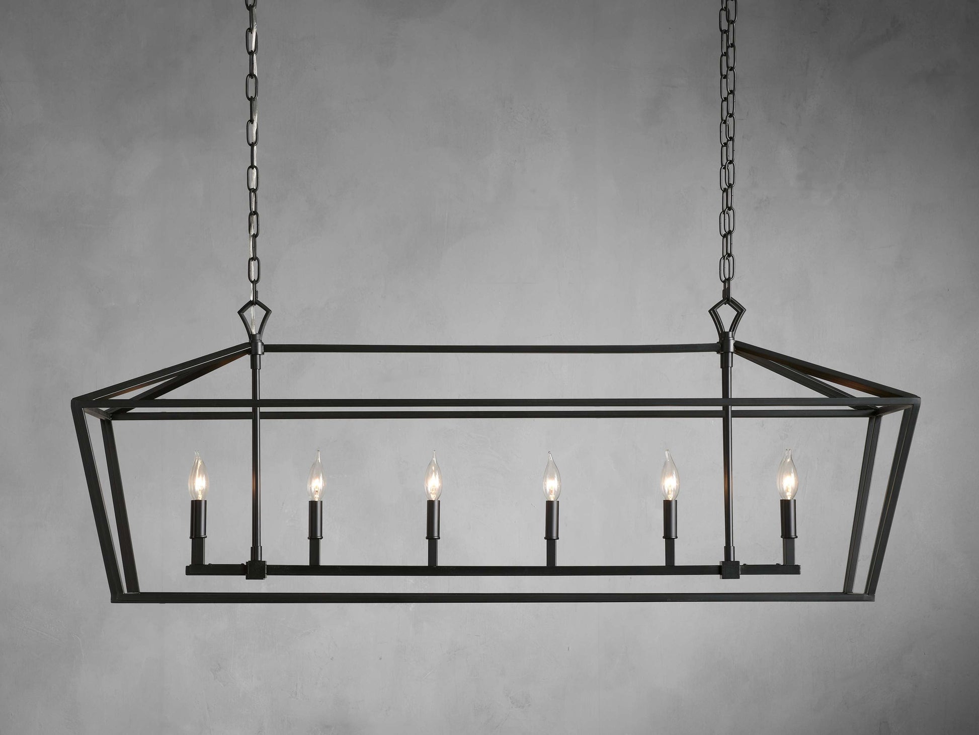 Garnet Geometric Iron Linear Chandelier