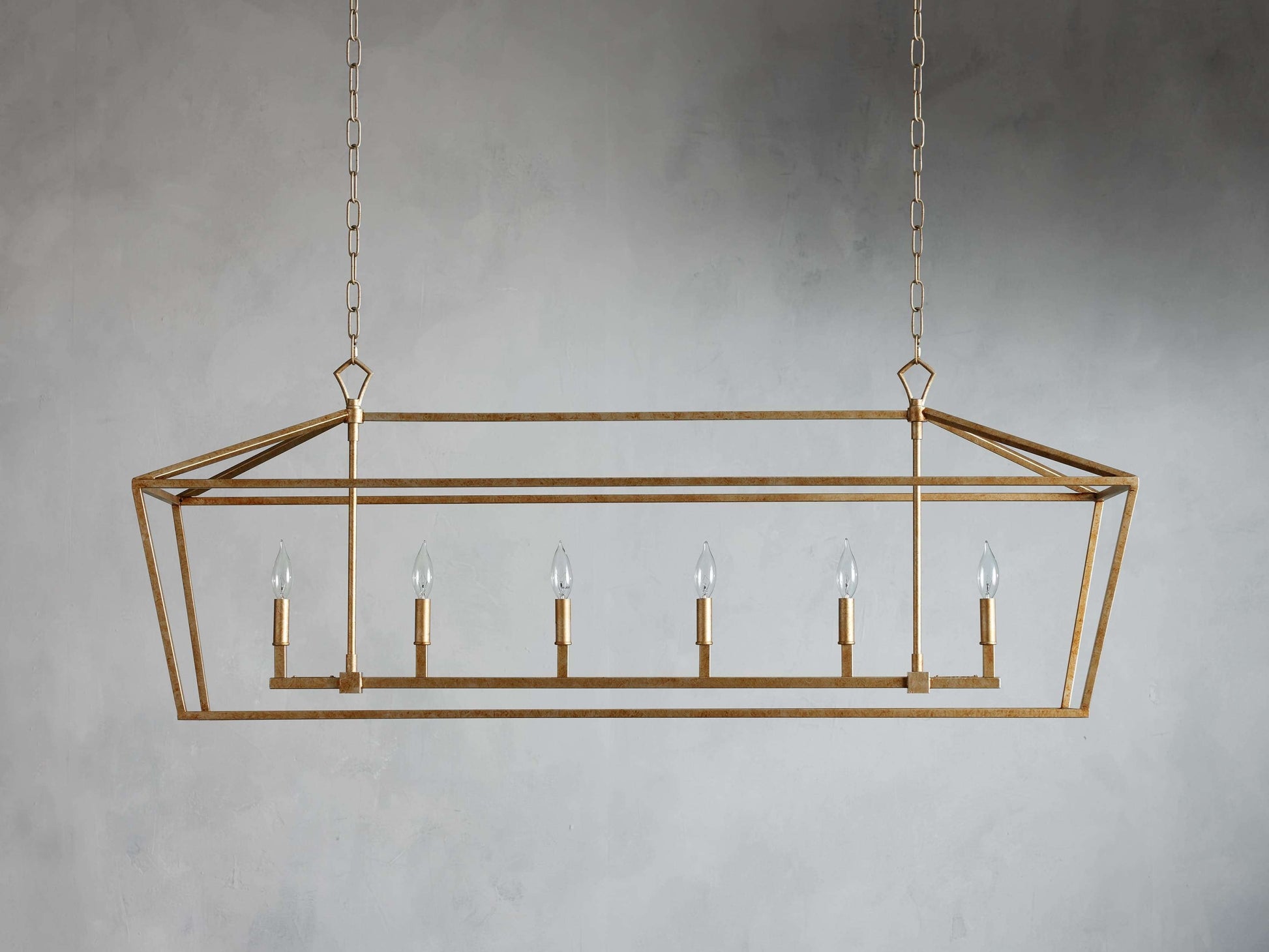 Garnet Geometric Iron Linear Chandelier