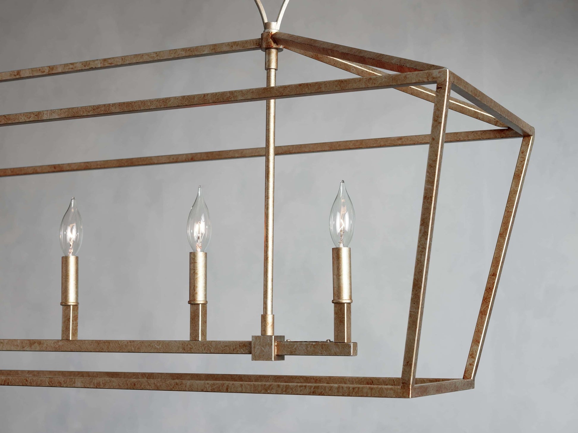 Garnet Geometric Iron Linear Chandelier