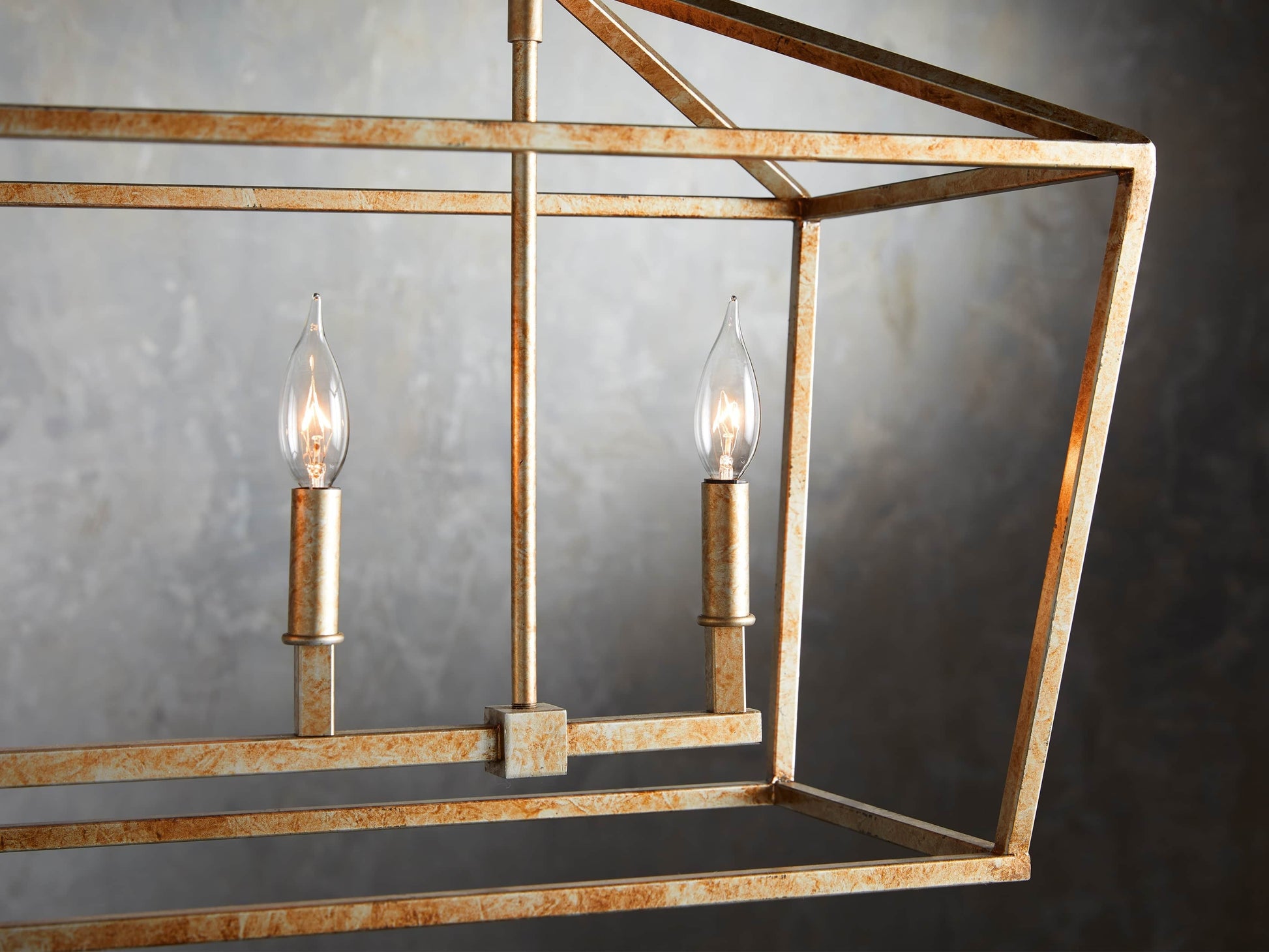 Garnet Geometric Iron Linear Chandelier