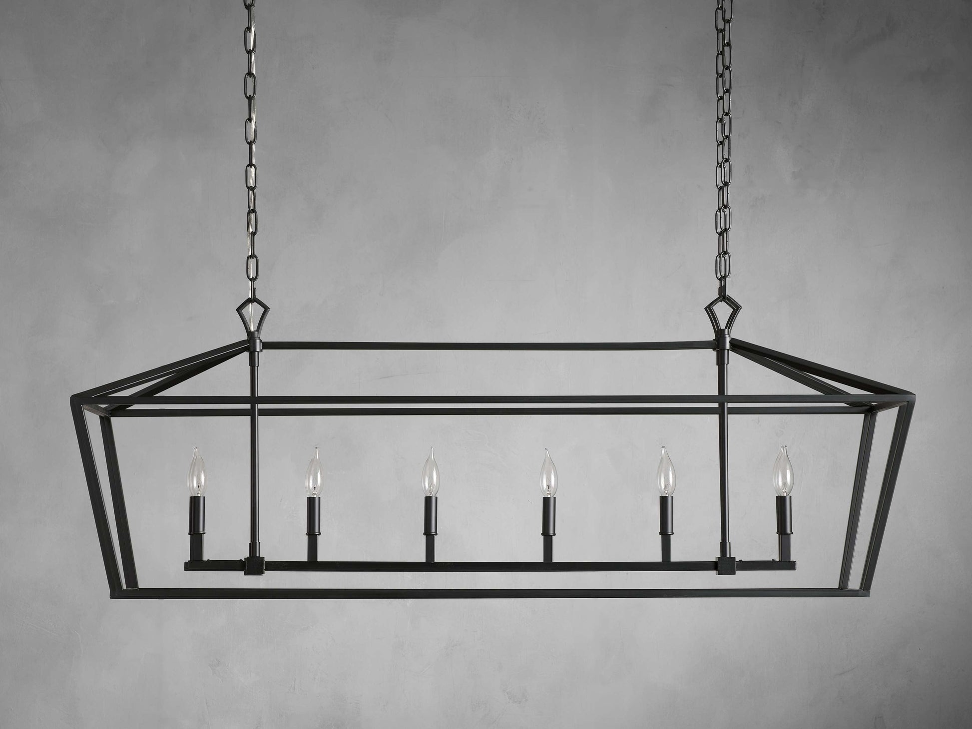 Garnet Geometric Iron Linear Chandelier