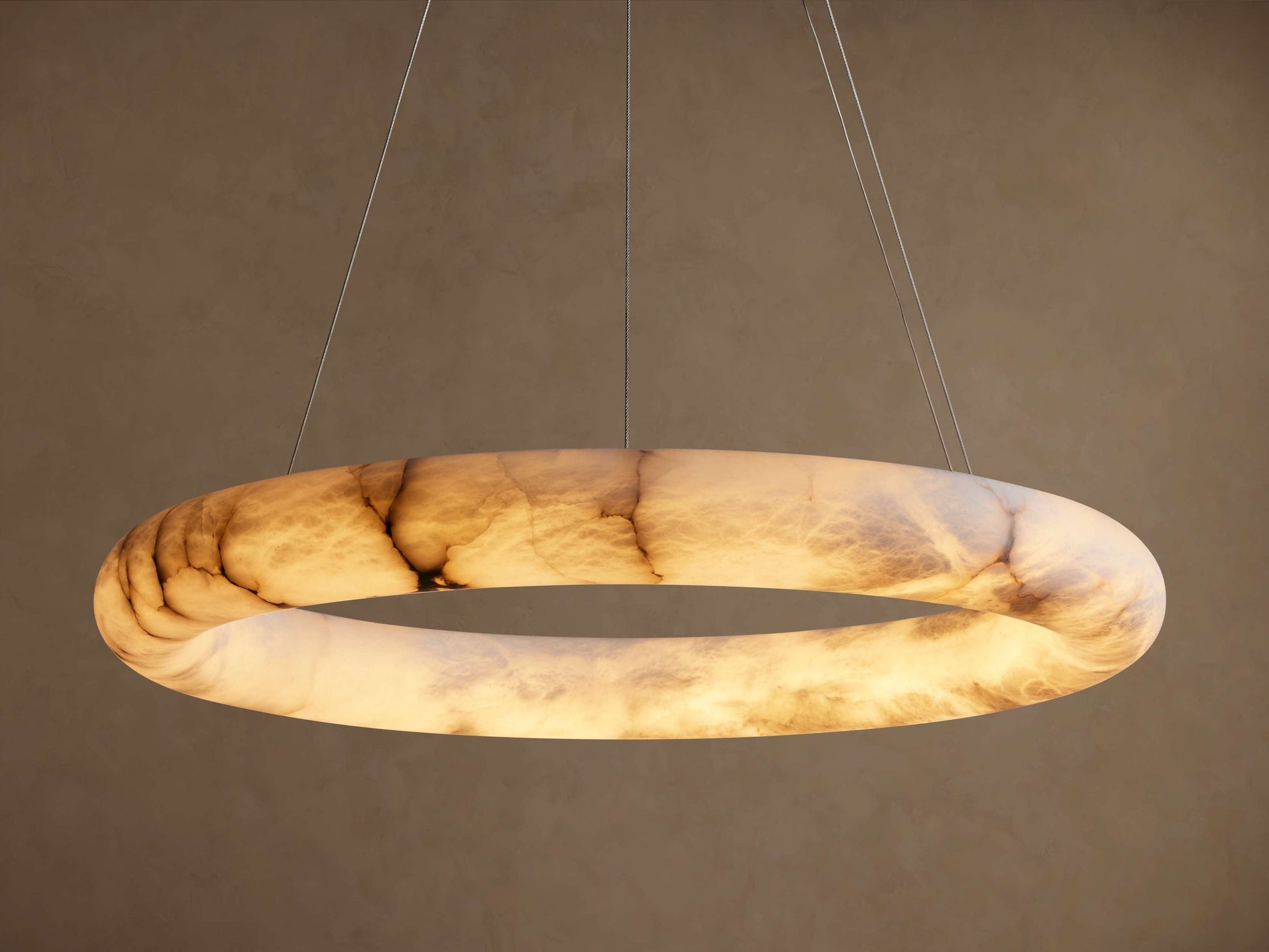 Halima Alabaster LED Halo Chandelier