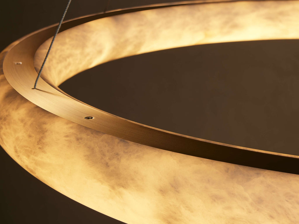 Halima Alabaster LED Halo Chandelier