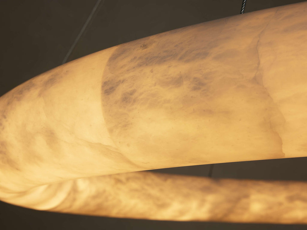 Halima Alabaster LED Halo Chandelier