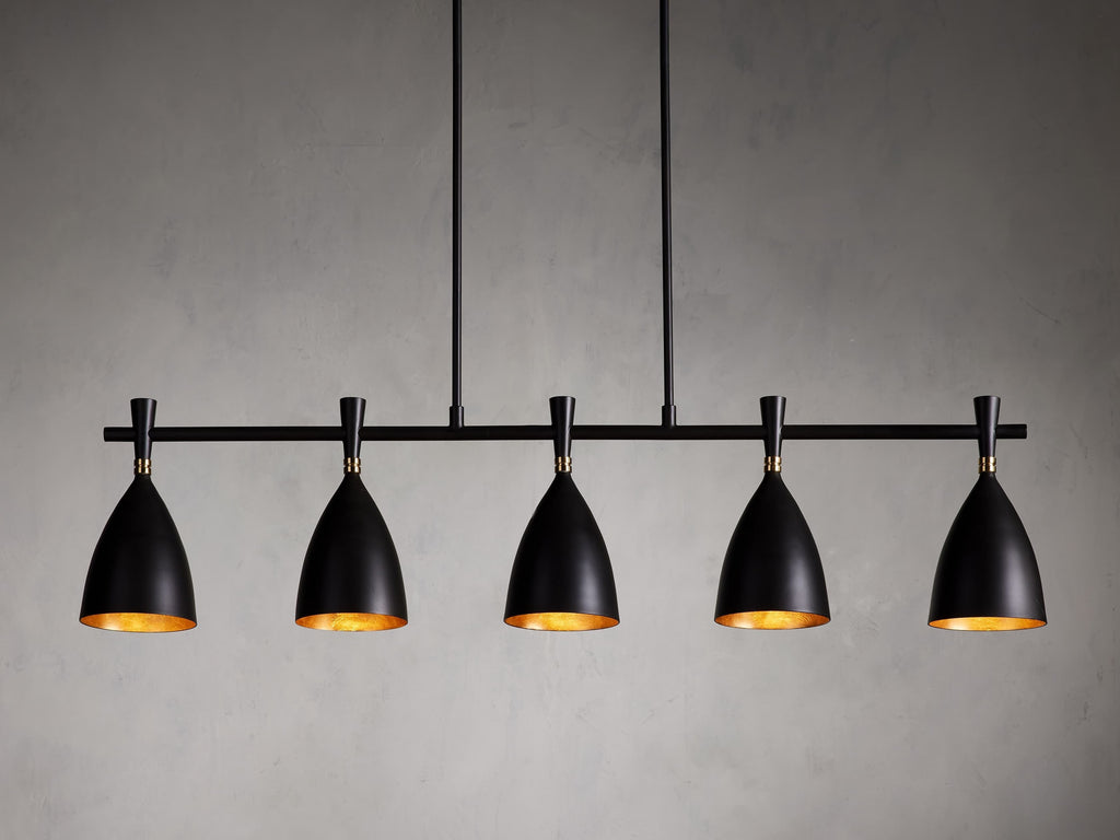 Jacarra Bronze and Gold Linear Chandelier