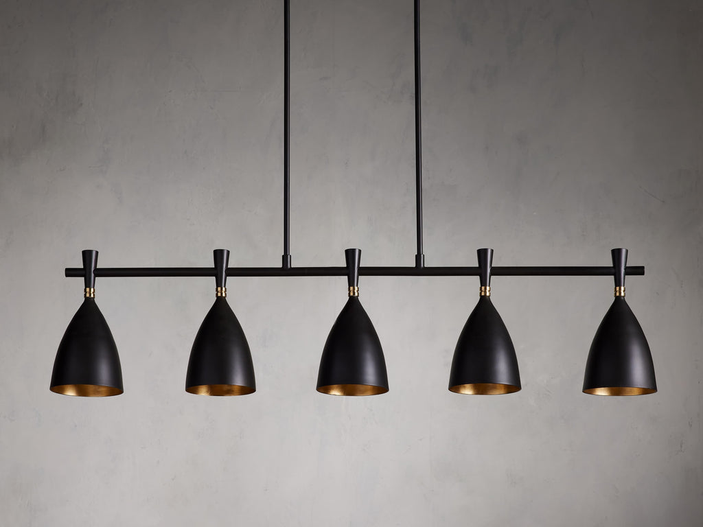 Jacarra Bronze and Gold Linear Chandelier