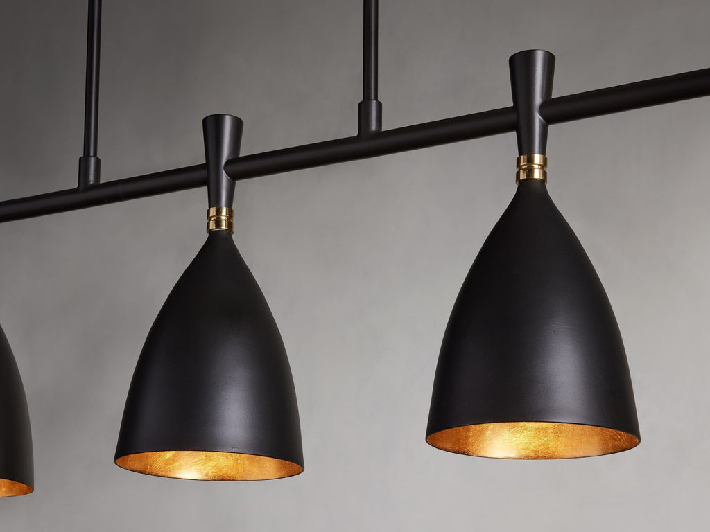 Jacarra Bronze and Gold Linear Chandelier