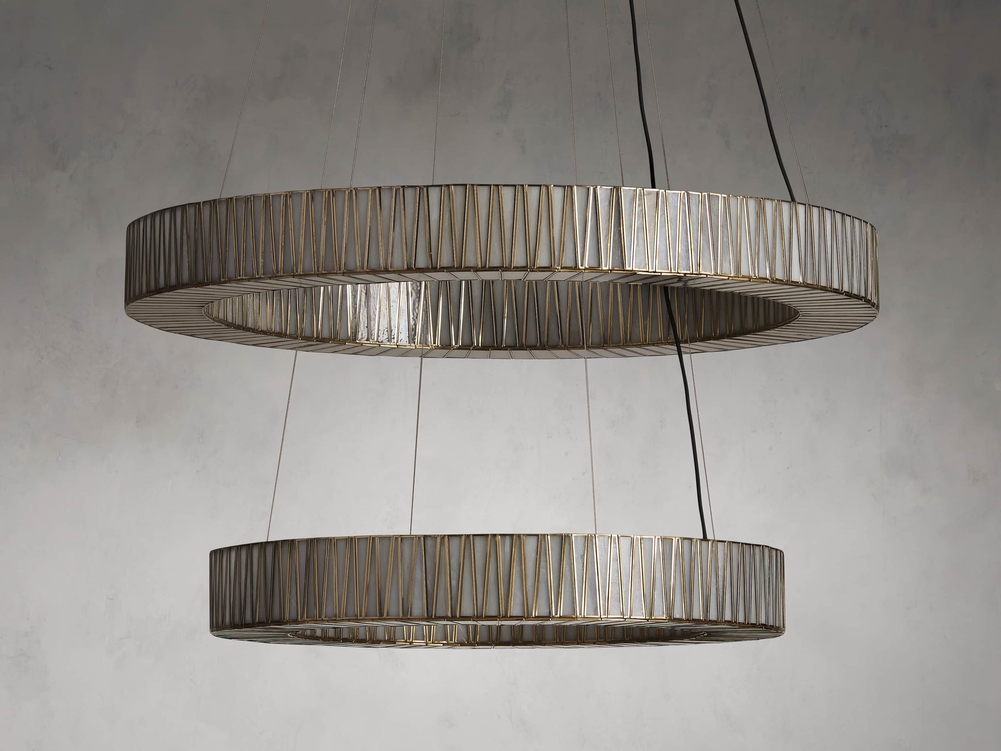 Jeunet Two-Tier Glass Round Chandelier