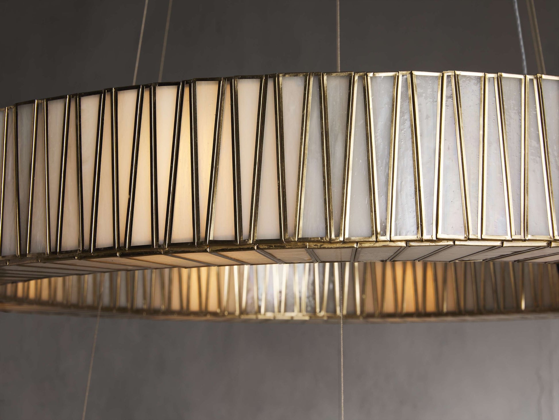 Jeunet Two-Tier Glass Round Chandelier