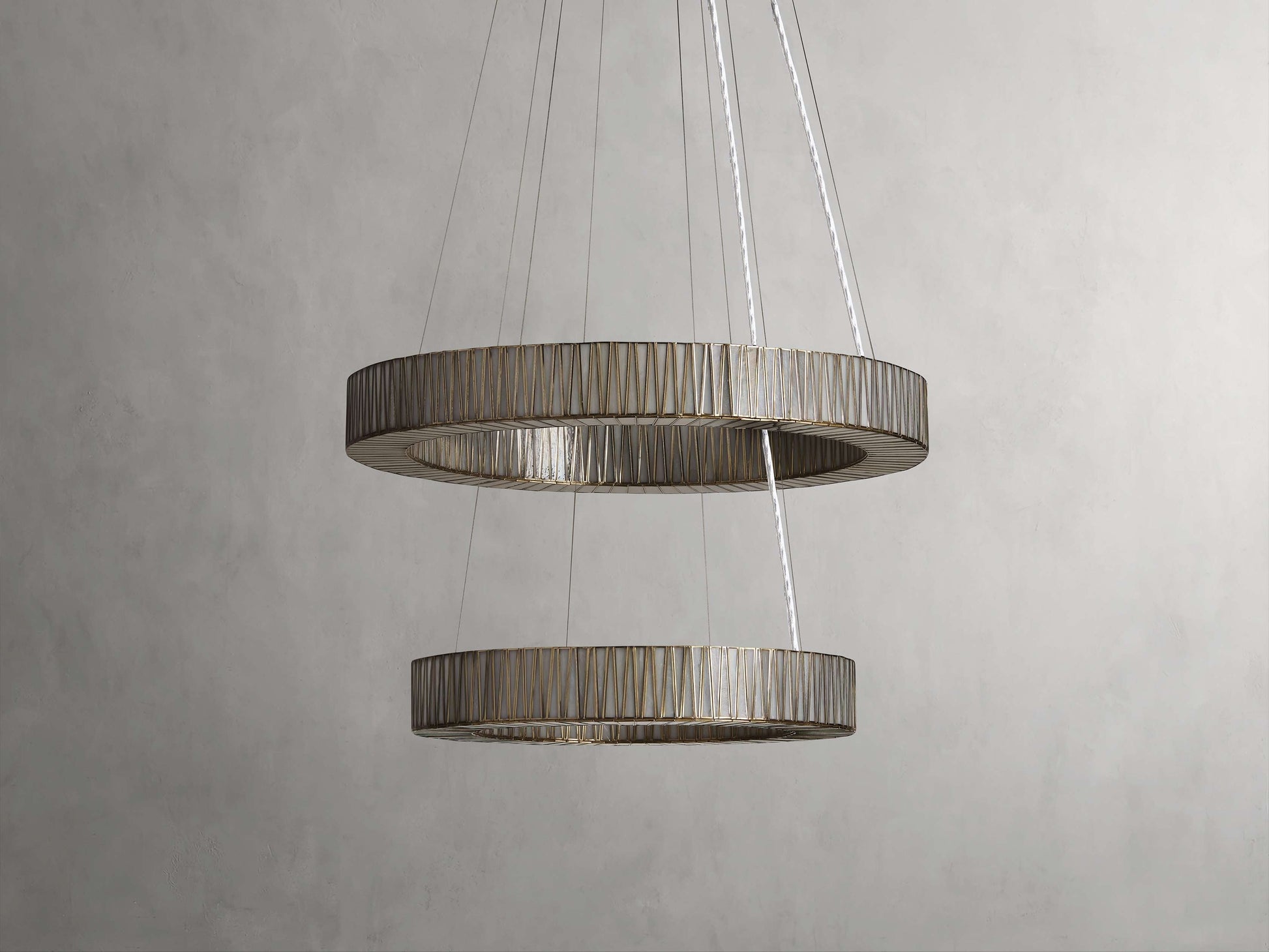Jeunet Two-Tier Glass Round Chandelier