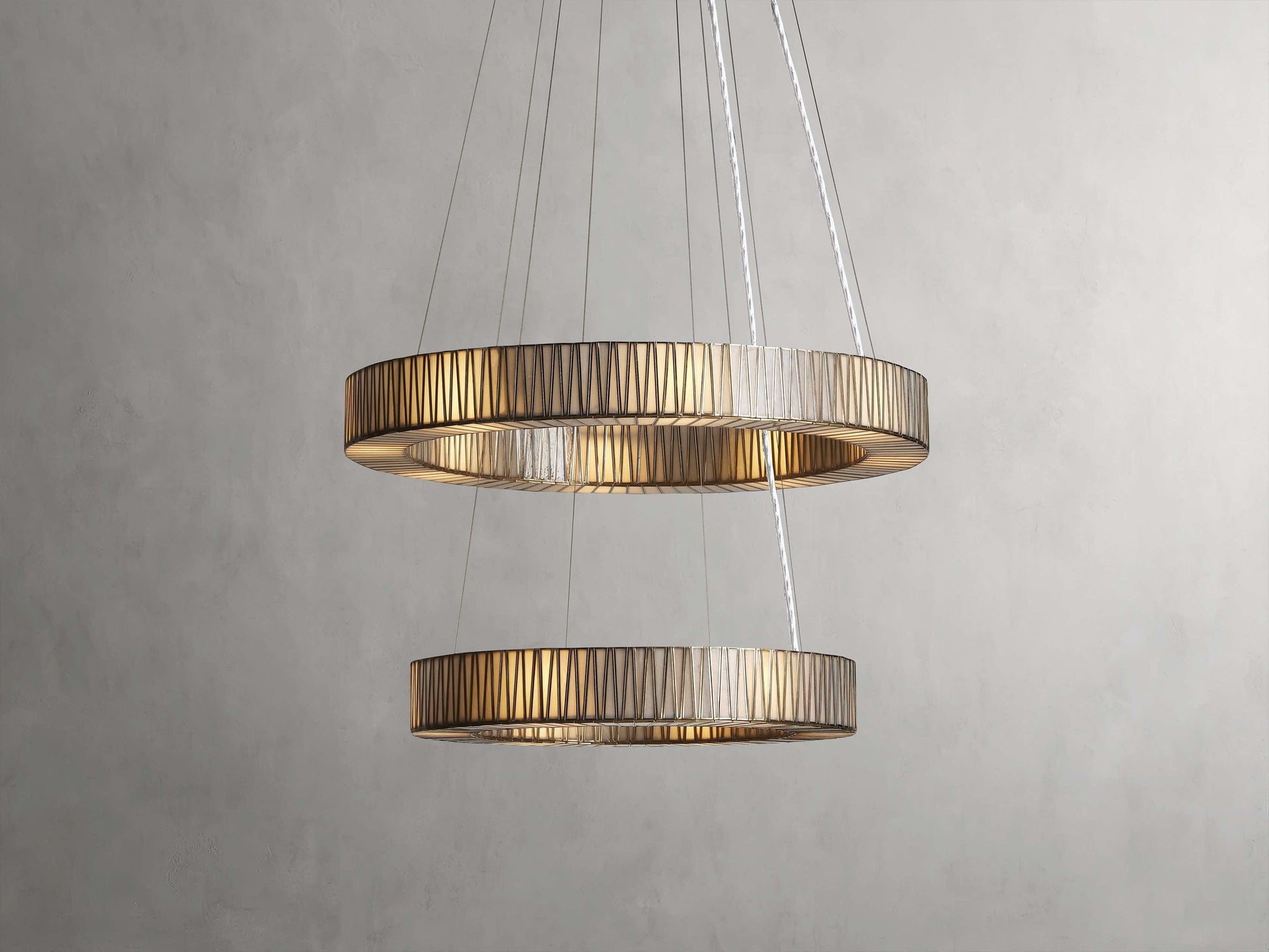 Jeunet Two-Tier Glass Round Chandelier