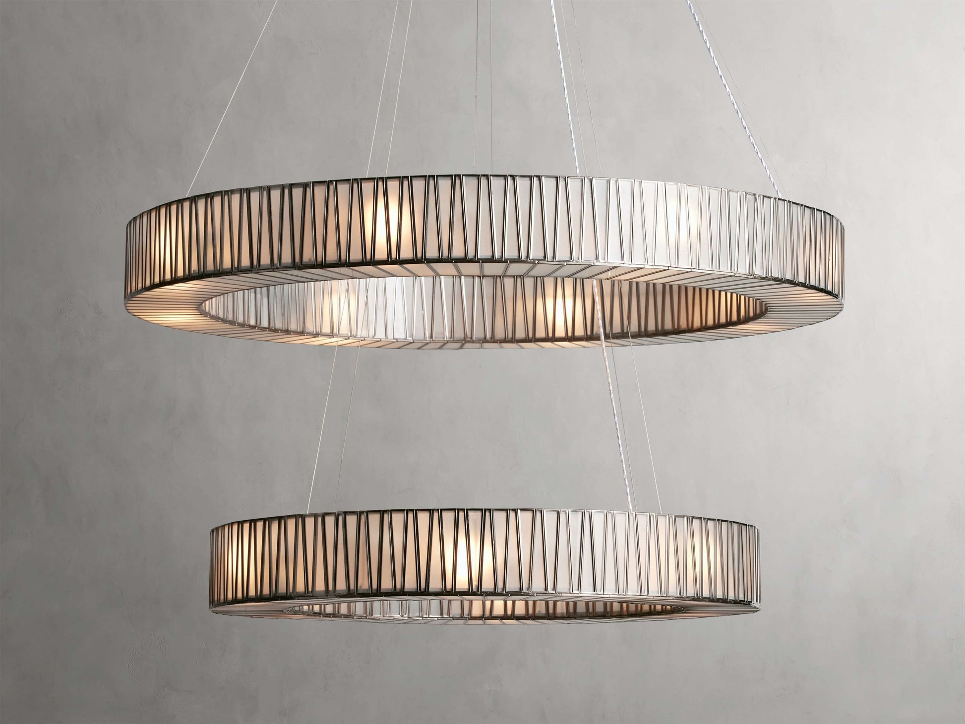 Jeunet Two-Tier Glass Round Chandelier