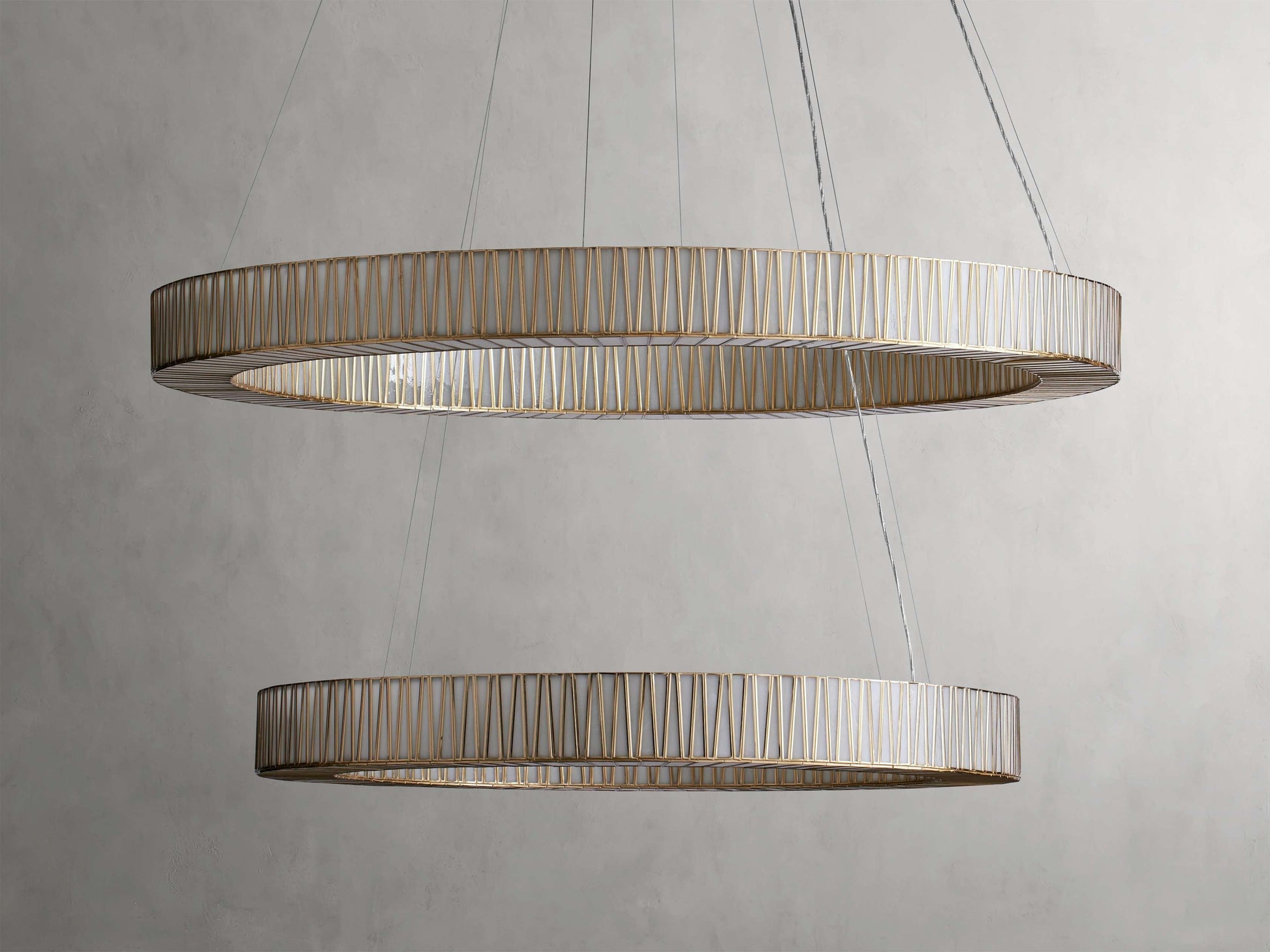 Jeunet Two-Tier Glass Round Chandelier