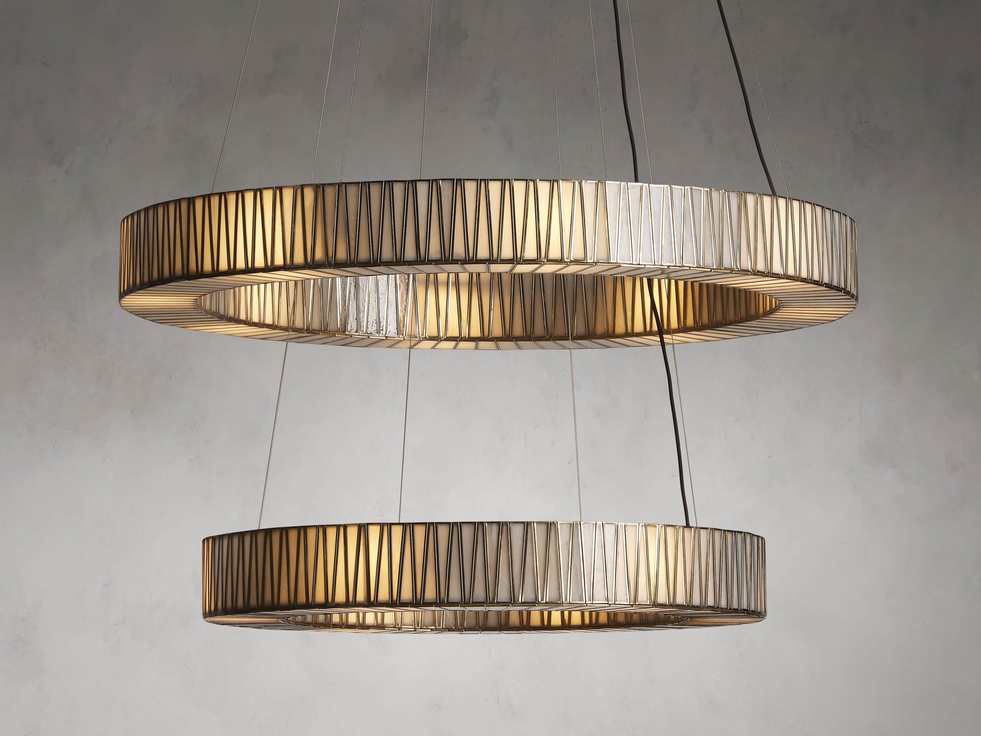 Jeunet Two-Tier Glass Round Chandelier