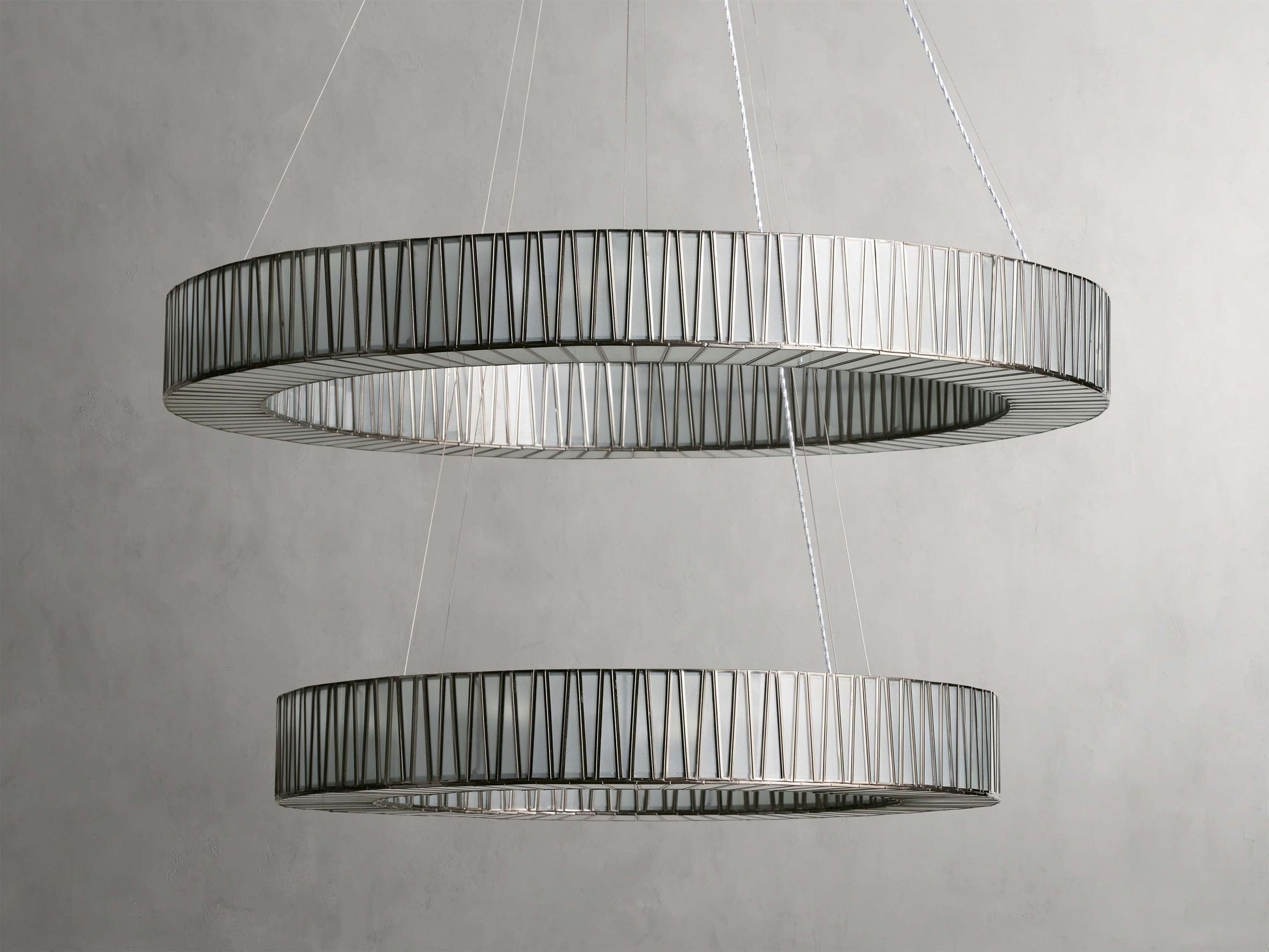 Jeunet Two-Tier Glass Round Chandelier