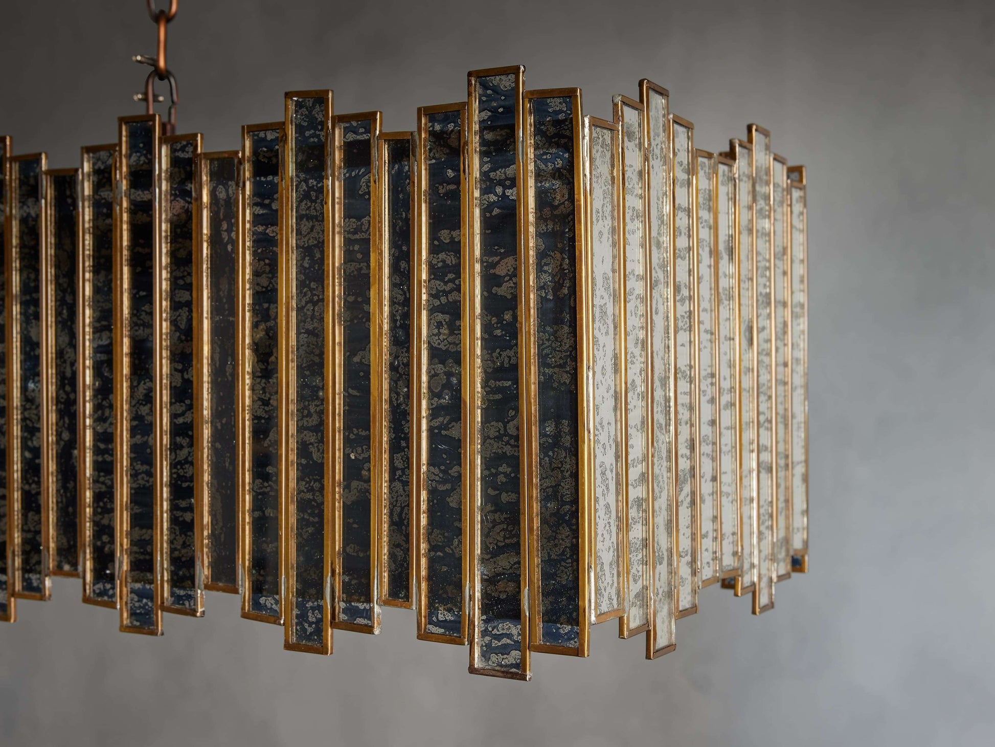 Laila Antique Mirror Rectangular Chandelier