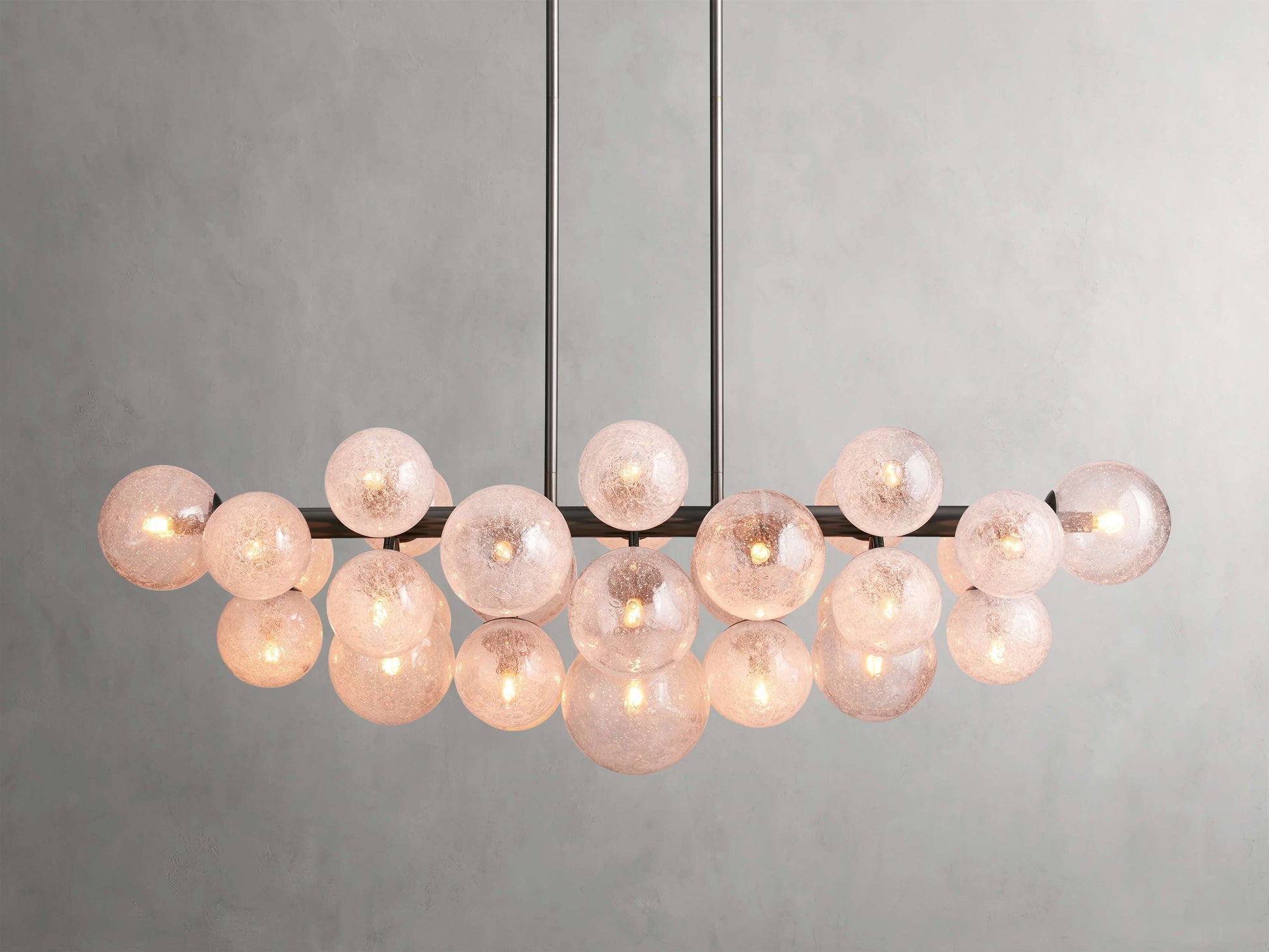 Mandoza Bubble Glass Linear Chandelier