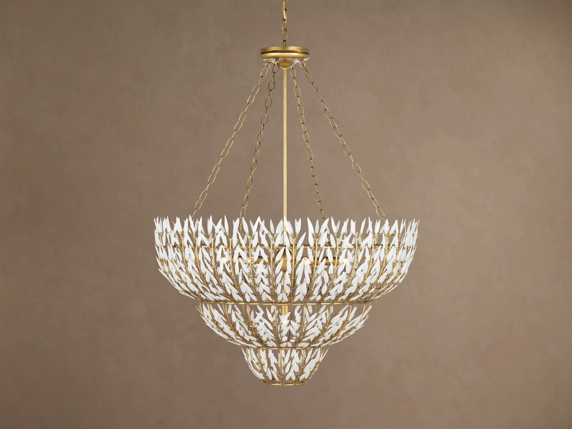 Morrigan Tiered Glass Leaf Chandelier