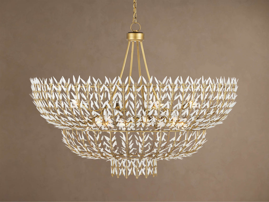 Morrigan Tiered Glass Leaf Chandelier