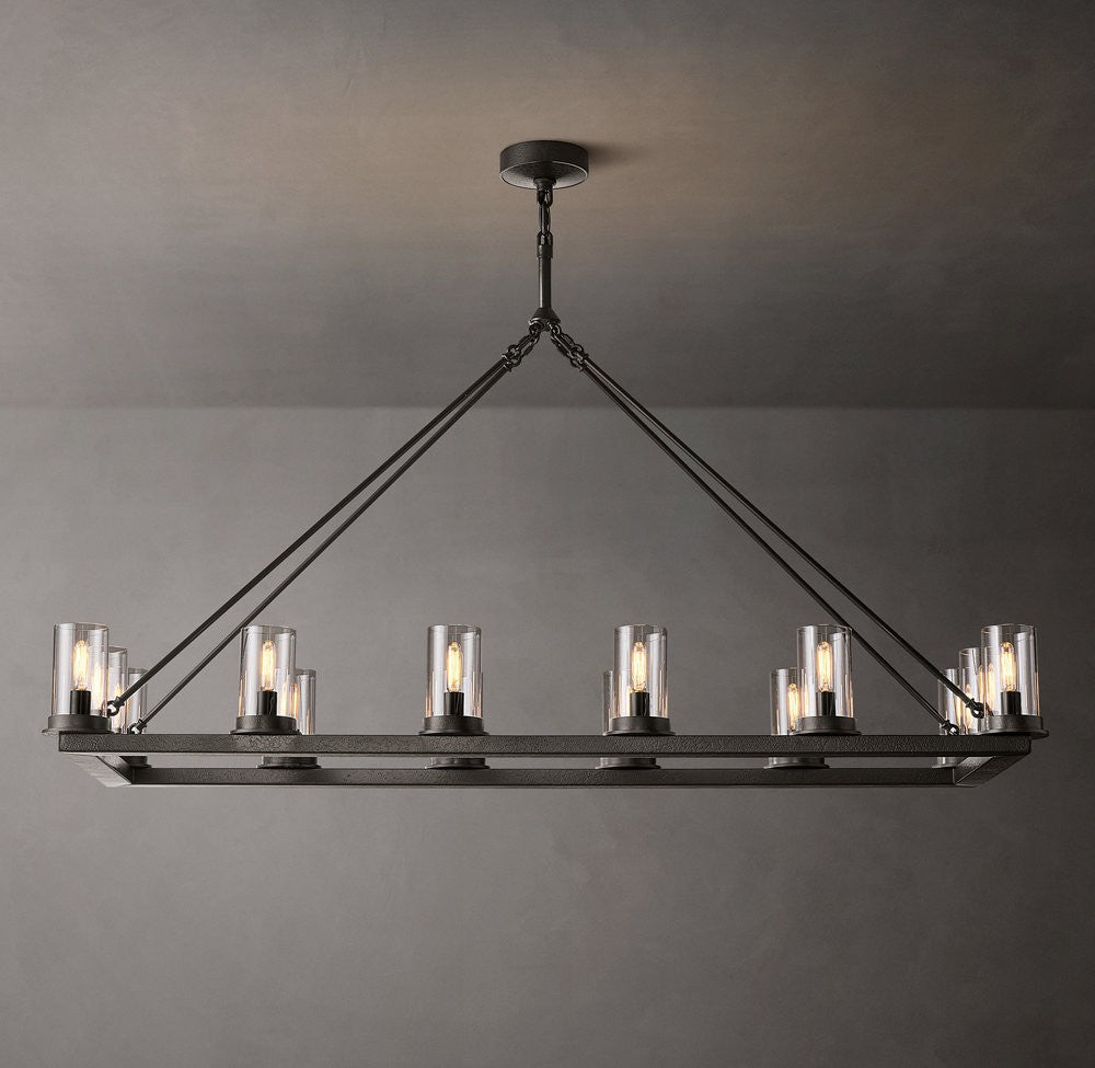Ondra Linear Clear Glass Chandelier