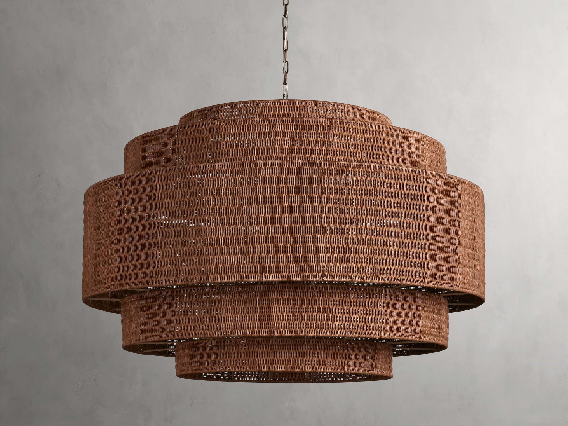 Paloma Grand Tiered Rattan Chandelier