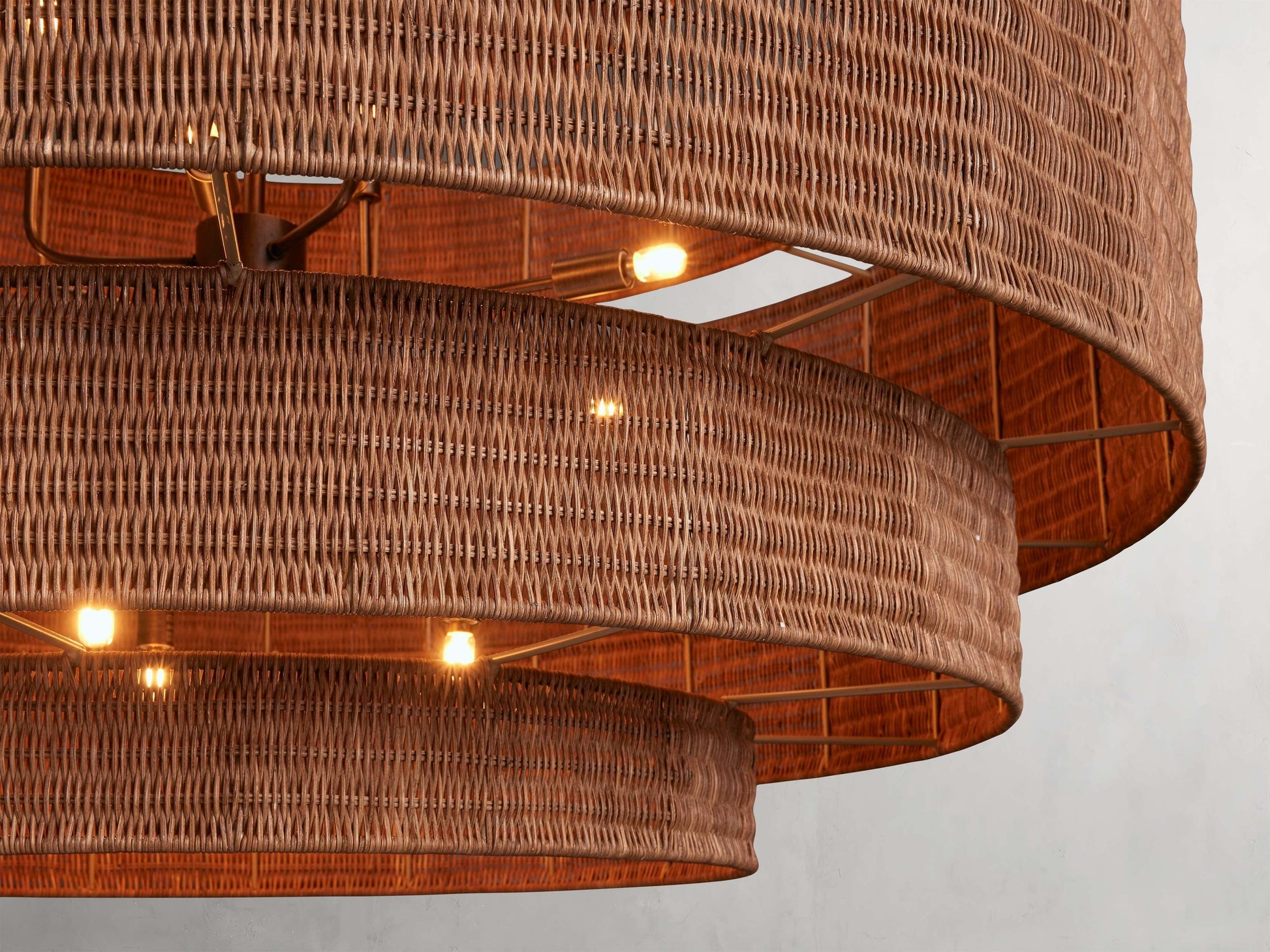 Paloma Grand Tiered Rattan Chandelier