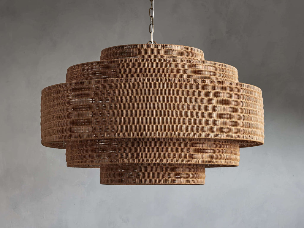 Paloma Woven Rattan Tiered Chandelier