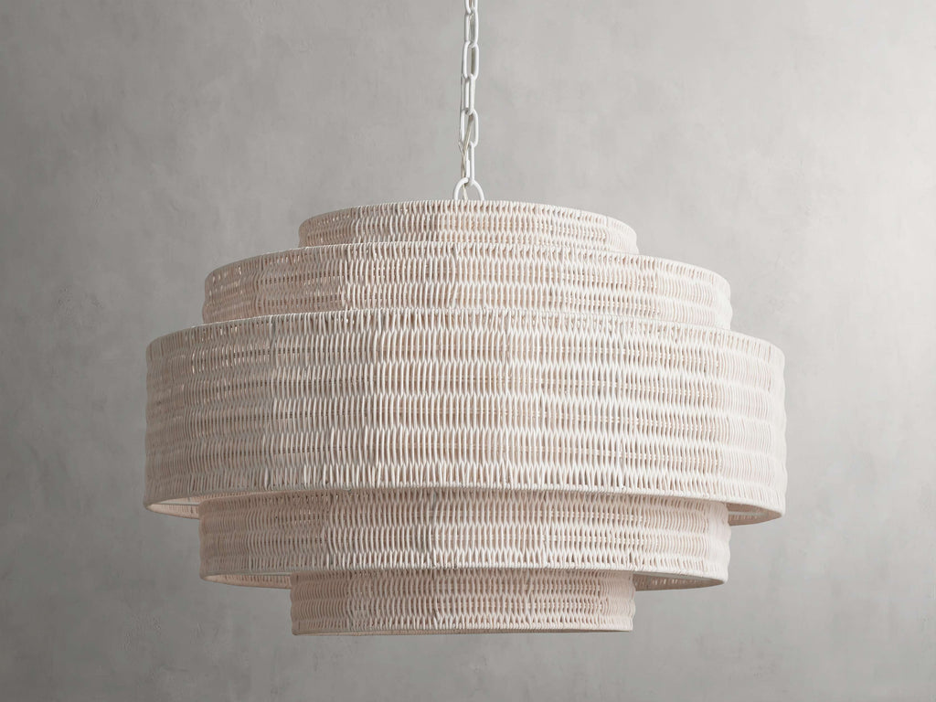 Paloma Woven Rattan Tiered Chandelier