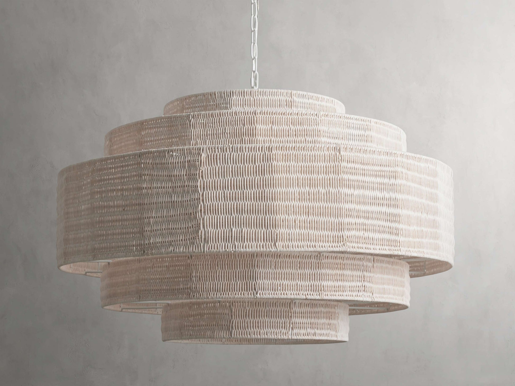 Paloma Woven Rattan Tiered Chandelier